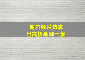 谢尔顿采访拿出戒指是哪一集