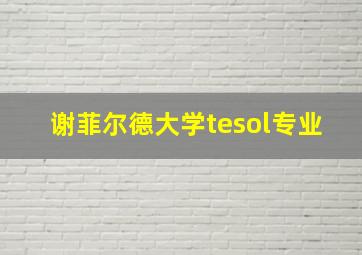 谢菲尔德大学tesol专业