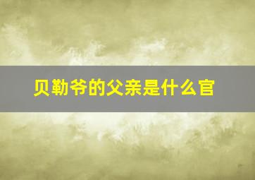 贝勒爷的父亲是什么官