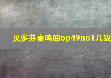 贝多芬奏鸣曲op49no1几级