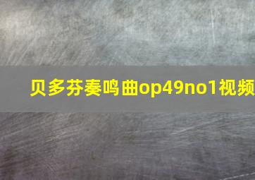 贝多芬奏鸣曲op49no1视频