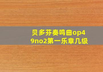 贝多芬奏鸣曲op49no2第一乐章几级