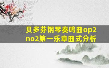 贝多芬钢琴奏鸣曲op2no2第一乐章曲式分析