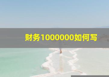 财务1000000如何写