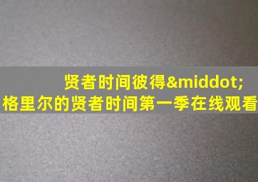 贤者时间彼得·格里尔的贤者时间第一季在线观看