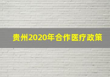 贵州2020年合作医疗政策