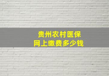 贵州农村医保网上缴费多少钱