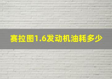 赛拉图1.6发动机油耗多少