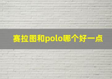 赛拉图和polo哪个好一点