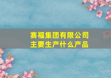 赛福集团有限公司主要生产什么产品