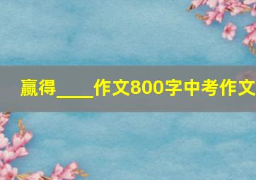 赢得____作文800字中考作文