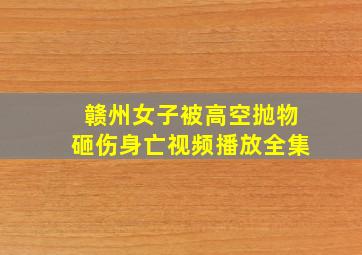 赣州女子被高空抛物砸伤身亡视频播放全集