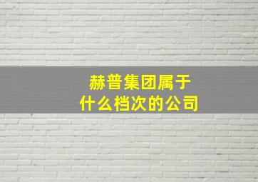 赫普集团属于什么档次的公司