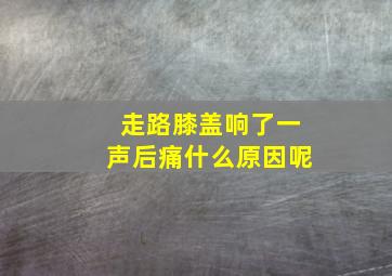 走路膝盖响了一声后痛什么原因呢