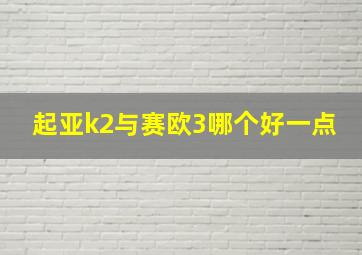 起亚k2与赛欧3哪个好一点