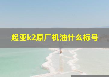 起亚k2原厂机油什么标号