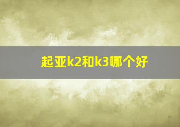 起亚k2和k3哪个好