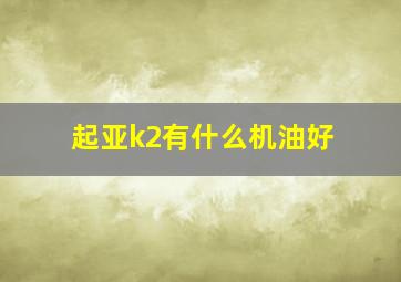 起亚k2有什么机油好