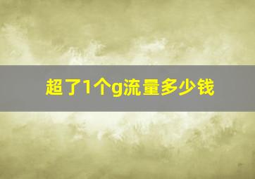 超了1个g流量多少钱