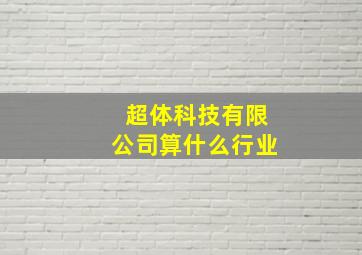 超体科技有限公司算什么行业