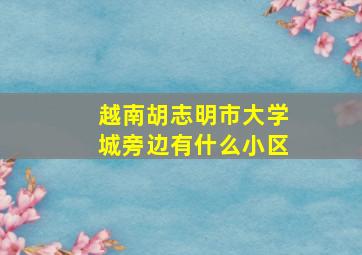 越南胡志明市大学城旁边有什么小区