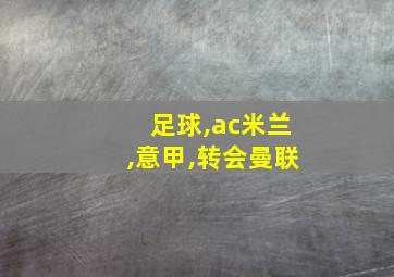 足球,ac米兰,意甲,转会曼联