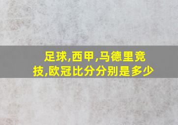 足球,西甲,马德里竞技,欧冠比分分别是多少