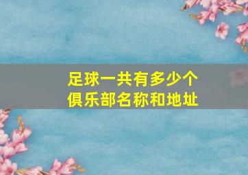 足球一共有多少个俱乐部名称和地址