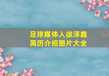 足球媒体人徐泽鑫简历介绍图片大全