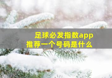 足球必发指数app推荐一个号码是什么