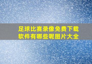 足球比赛录像免费下载软件有哪些呢图片大全