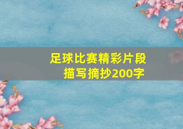 足球比赛精彩片段描写摘抄200字