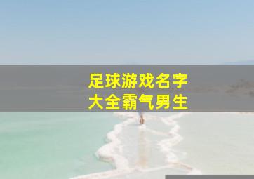 足球游戏名字大全霸气男生