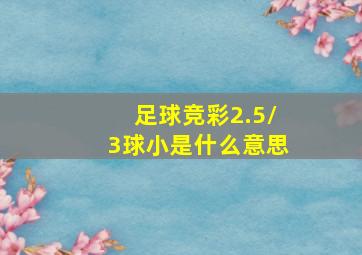 足球竞彩2.5/3球小是什么意思