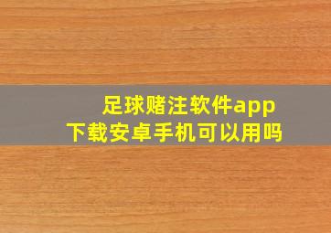 足球赌注软件app下载安卓手机可以用吗