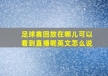 足球赛回放在哪儿可以看到直播呢英文怎么说