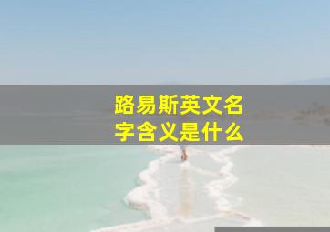 路易斯英文名字含义是什么