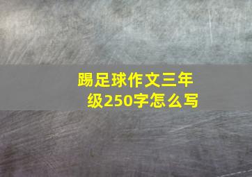 踢足球作文三年级250字怎么写