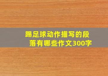 踢足球动作描写的段落有哪些作文300字