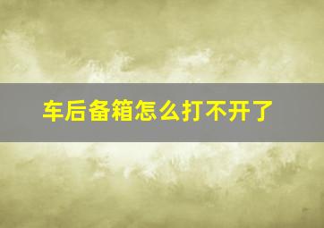 车后备箱怎么打不开了