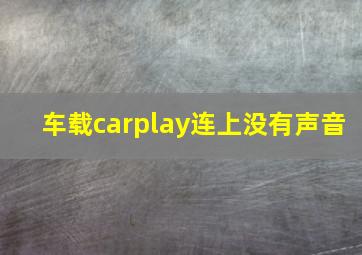 车载carplay连上没有声音