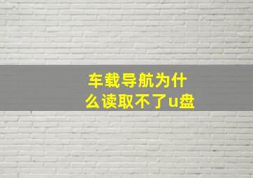 车载导航为什么读取不了u盘