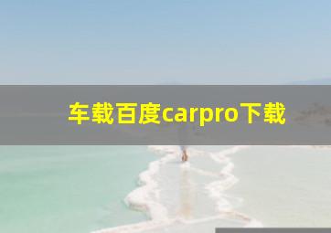 车载百度carpro下载