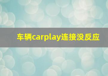 车辆carplay连接没反应