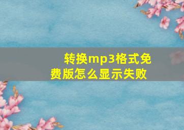 转换mp3格式免费版怎么显示失败