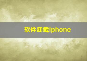 软件卸载iphone