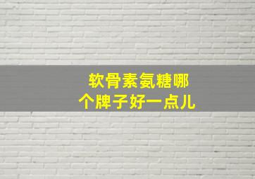 软骨素氨糖哪个牌子好一点儿