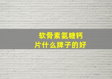 软骨素氨糖钙片什么牌子的好