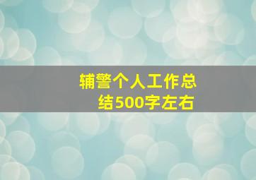 辅警个人工作总结500字左右