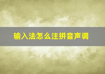 输入法怎么注拼音声调